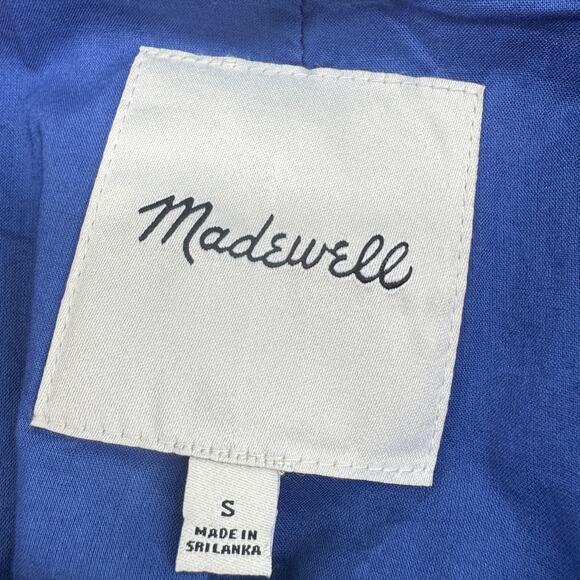 Madewell Double Breasted Crossover Blazer in 100% Linen in Bluestone Small - Picture 4 of 9